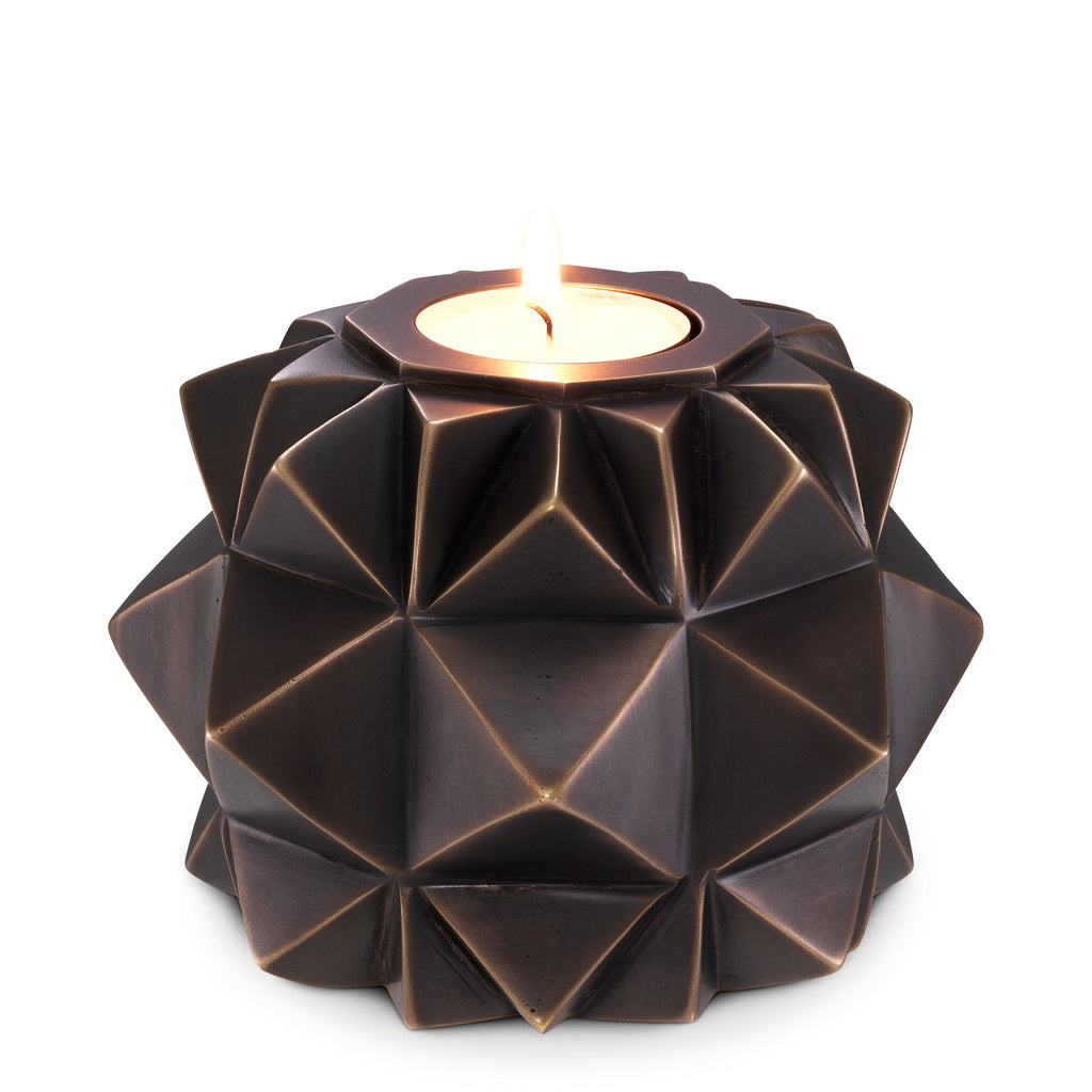 Tealight Holder Quartz Bronze Hl Finish