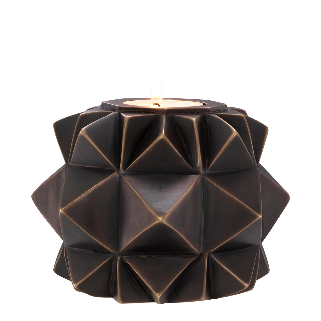 Tealight Holder Quartz Bronze Hl Finish