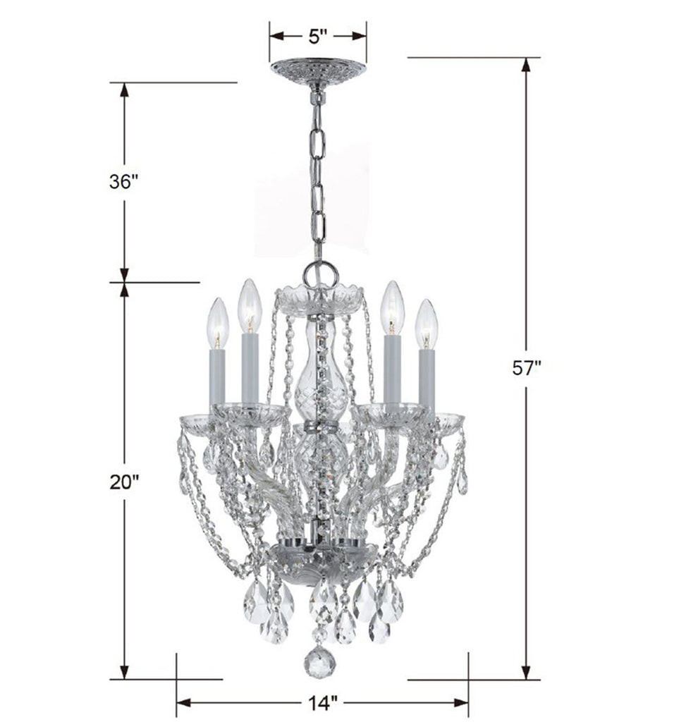 Traditional Crystal 5 Light Mini Chandelier