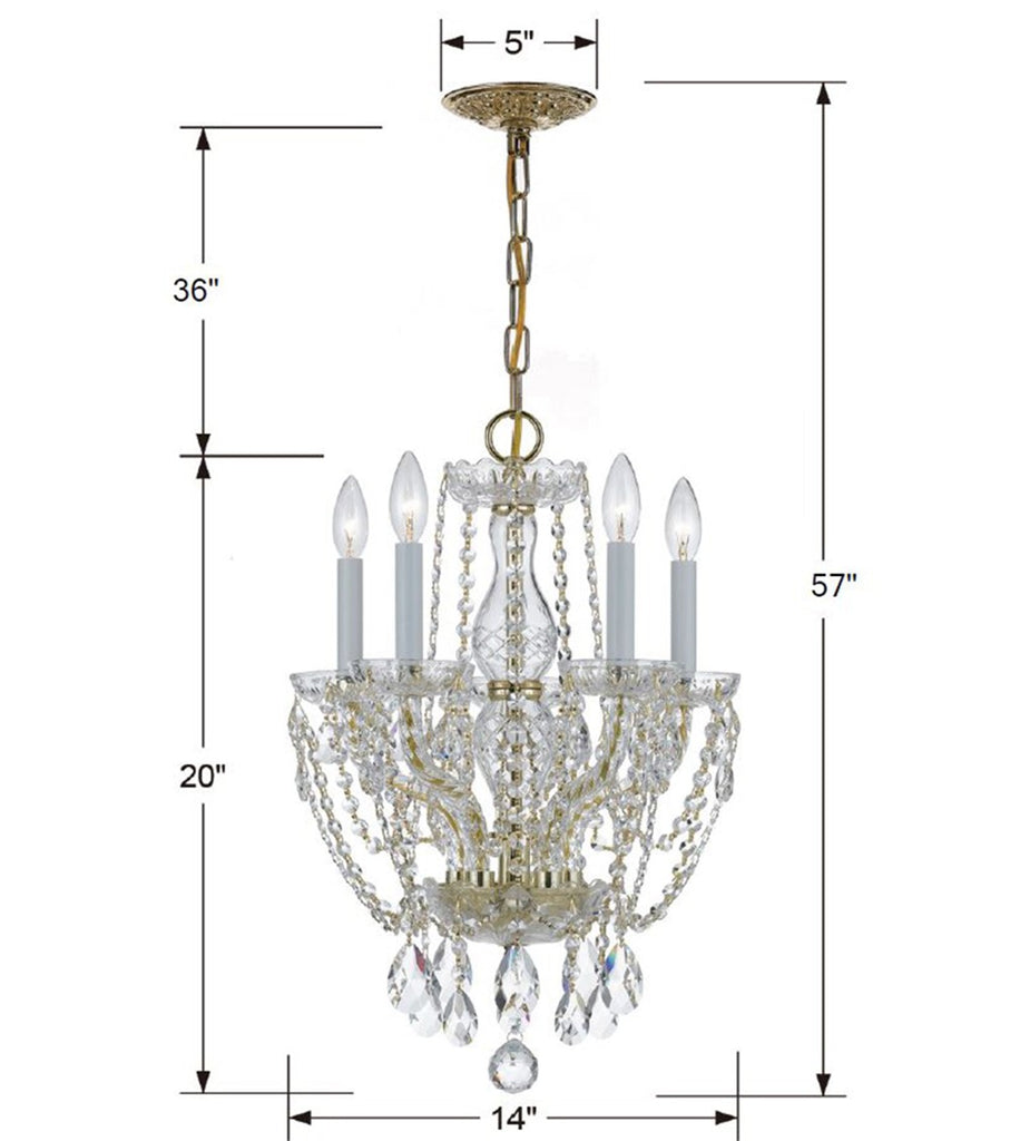 Traditional Crystal 5 Light Mini Chandelier