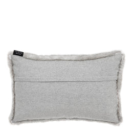 Scatter Cushion Alaska Faux Fur Light Grey Rect.