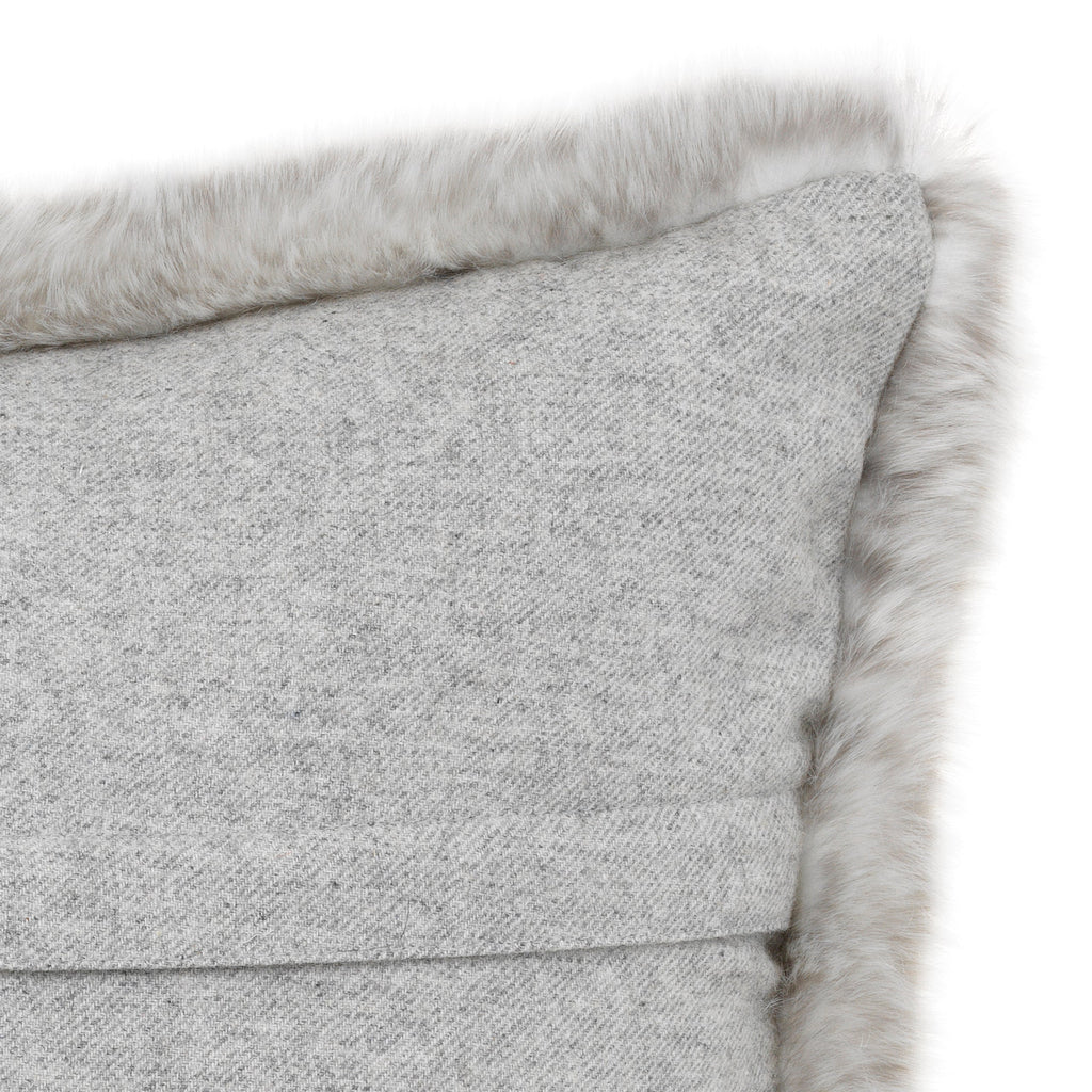 Scatter Cushion Alaska Faux Fur Light Grey Rect.