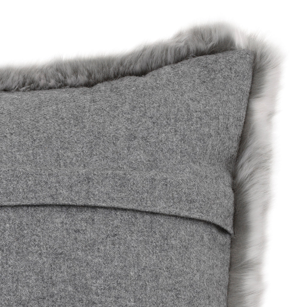 Scatter Cushion Alaska Faux Fur Grey Rectangular