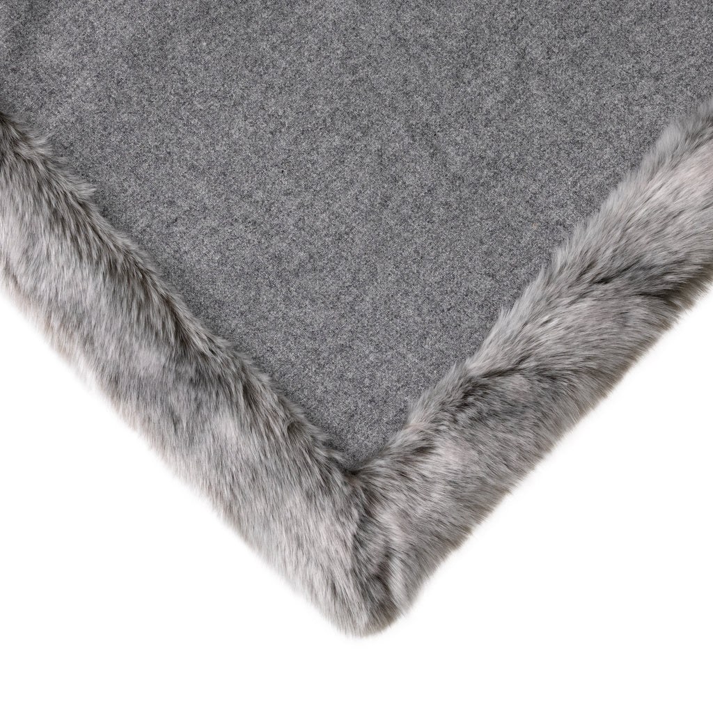 Plaid Alaska Faux Fur Grey