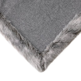 Plaid Alaska Faux Fur Grey