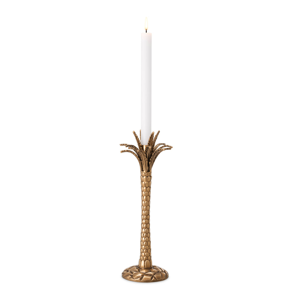 Candle Holder Palm Desert Vintage Brass Finish