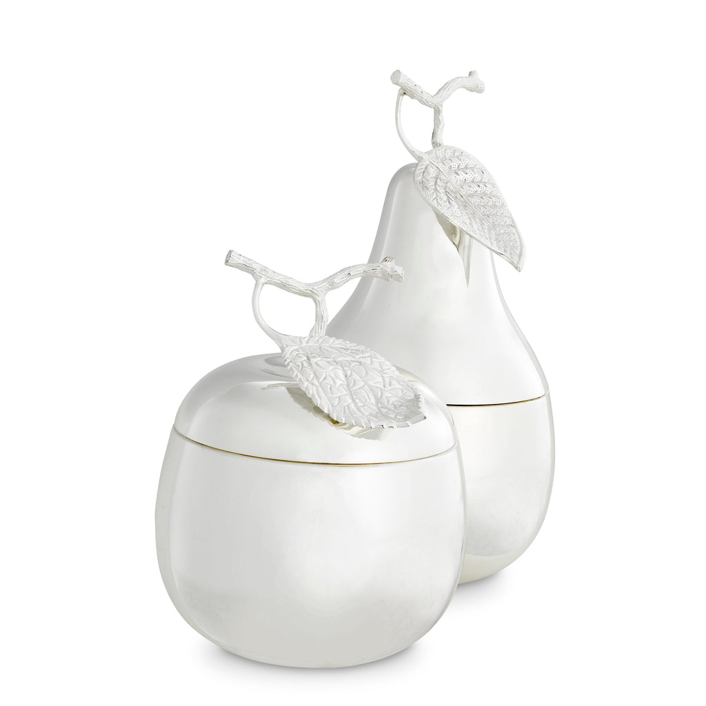 Box Apple and Pear Silver Plated Set of 2