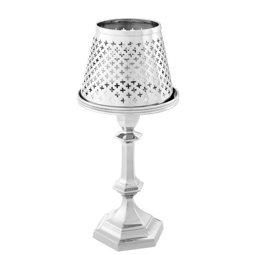 Tealight Holder with Shade Maillon Nickel Finish