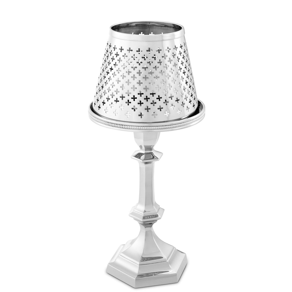 Tealight Holder with Shade Maillon Nickel Finish