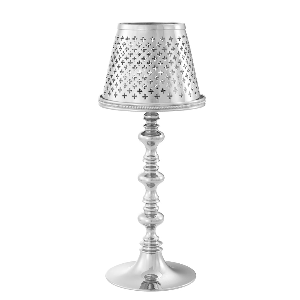 Tealight Holder with Shade Evreux Nickel Finish