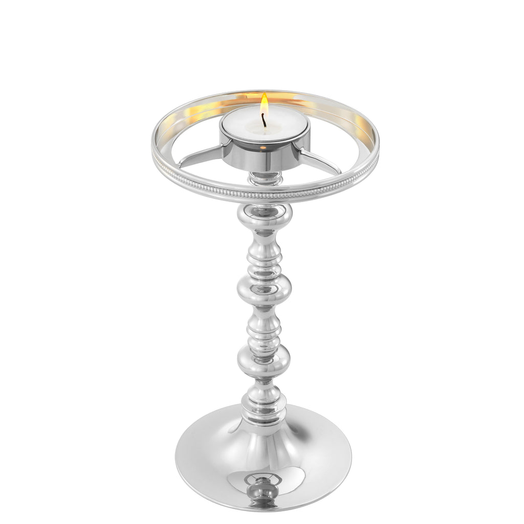 Tealight Holder with Shade Evreux Nickel Finish