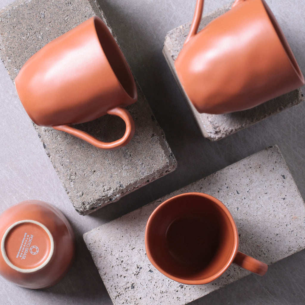 Terracotta Organic Mugs, Set of 4