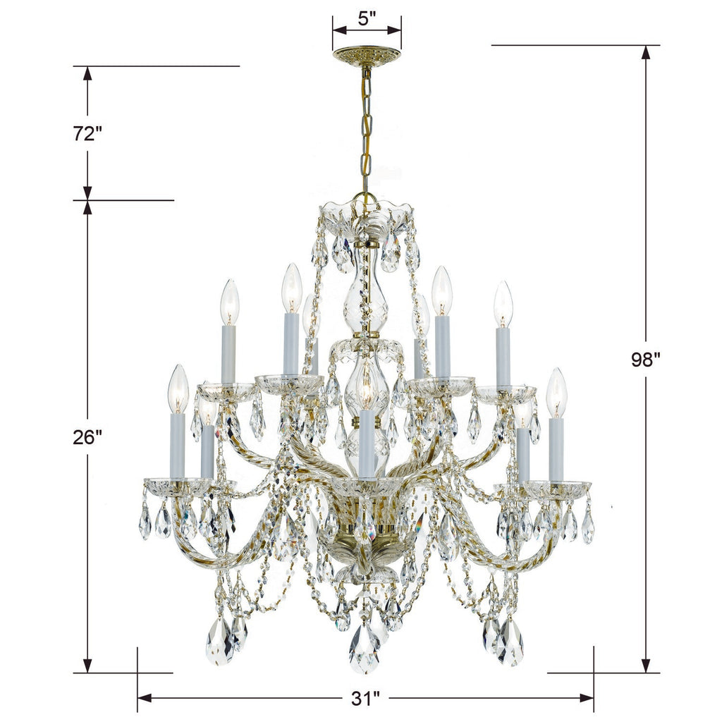 Traditional Crystal 12 Light Chandelier