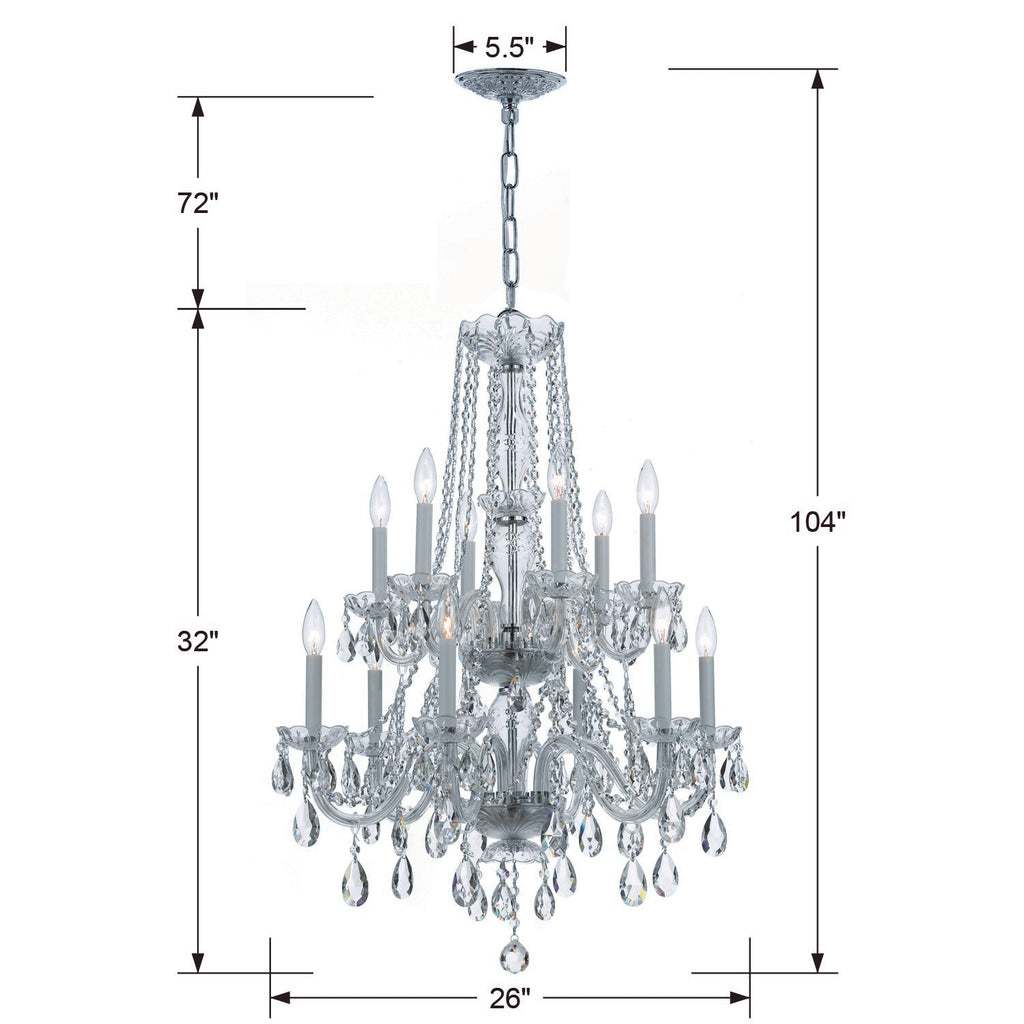 Traditional Crystal 12 Light Chandelier