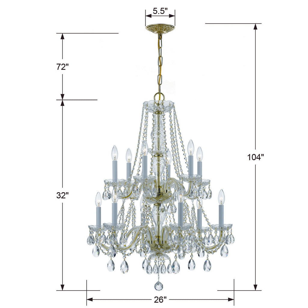 Traditional Crystal 12 Light Chandelier