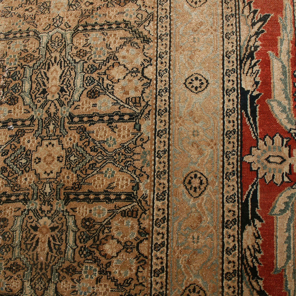 Antique Doroksh Traditional Beige-Brown And Red Wool Persian Rug - 11405
