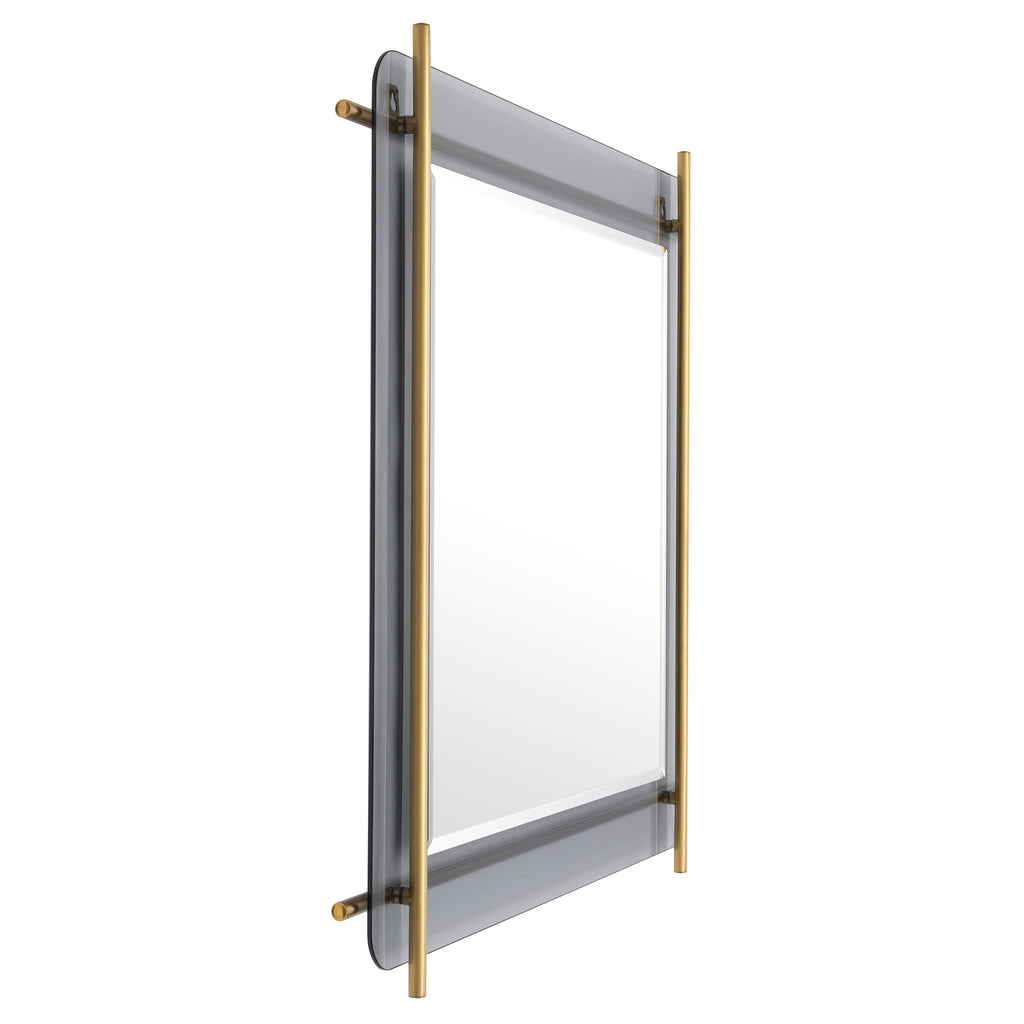 Mirror Quinn Brushed Brass Finish