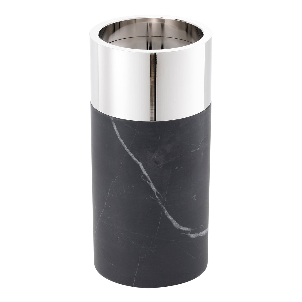 Candle Holder Sierra Black Marble Nickel Finish Set of 3