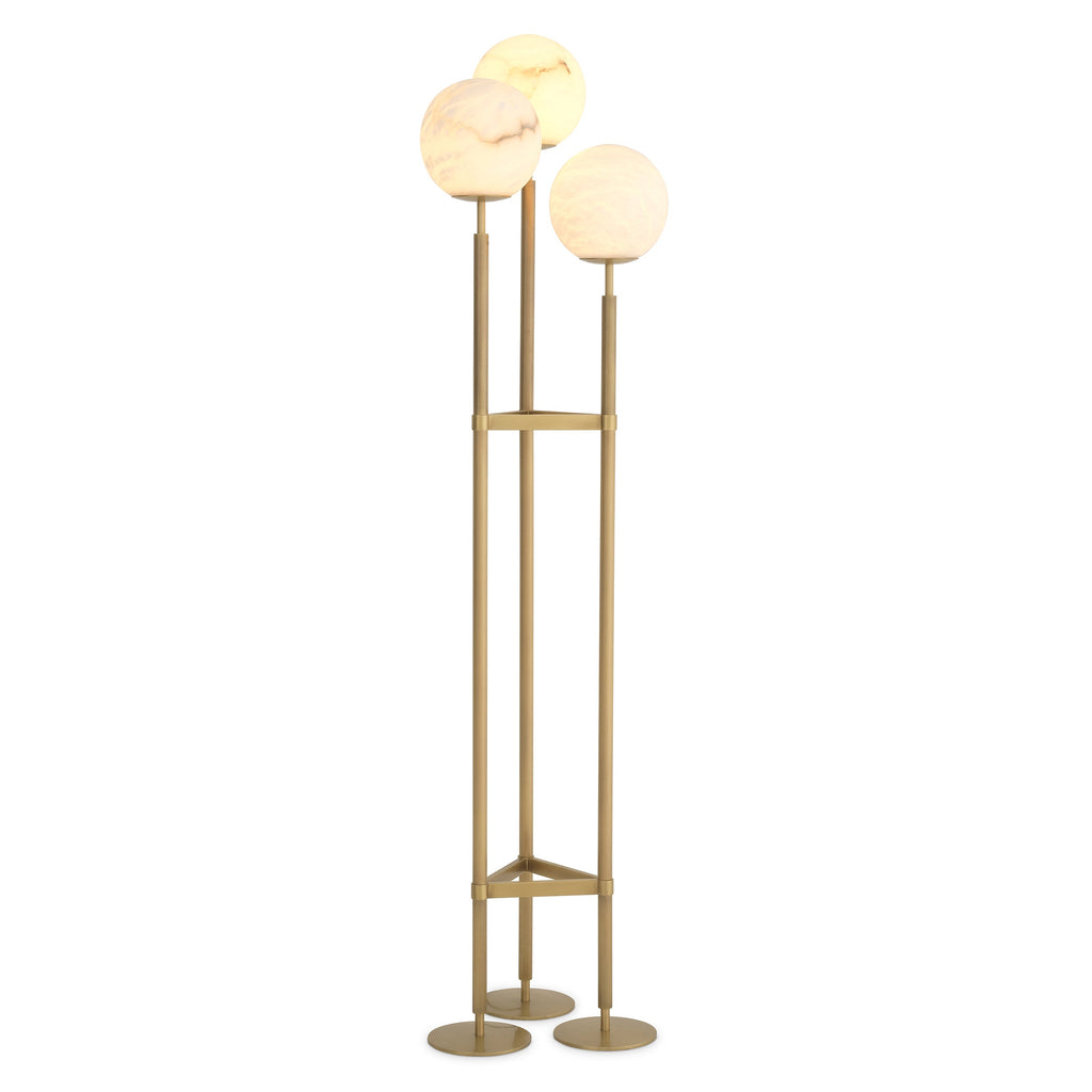 Floor Lamp Fiori Antique Brass Finish UL