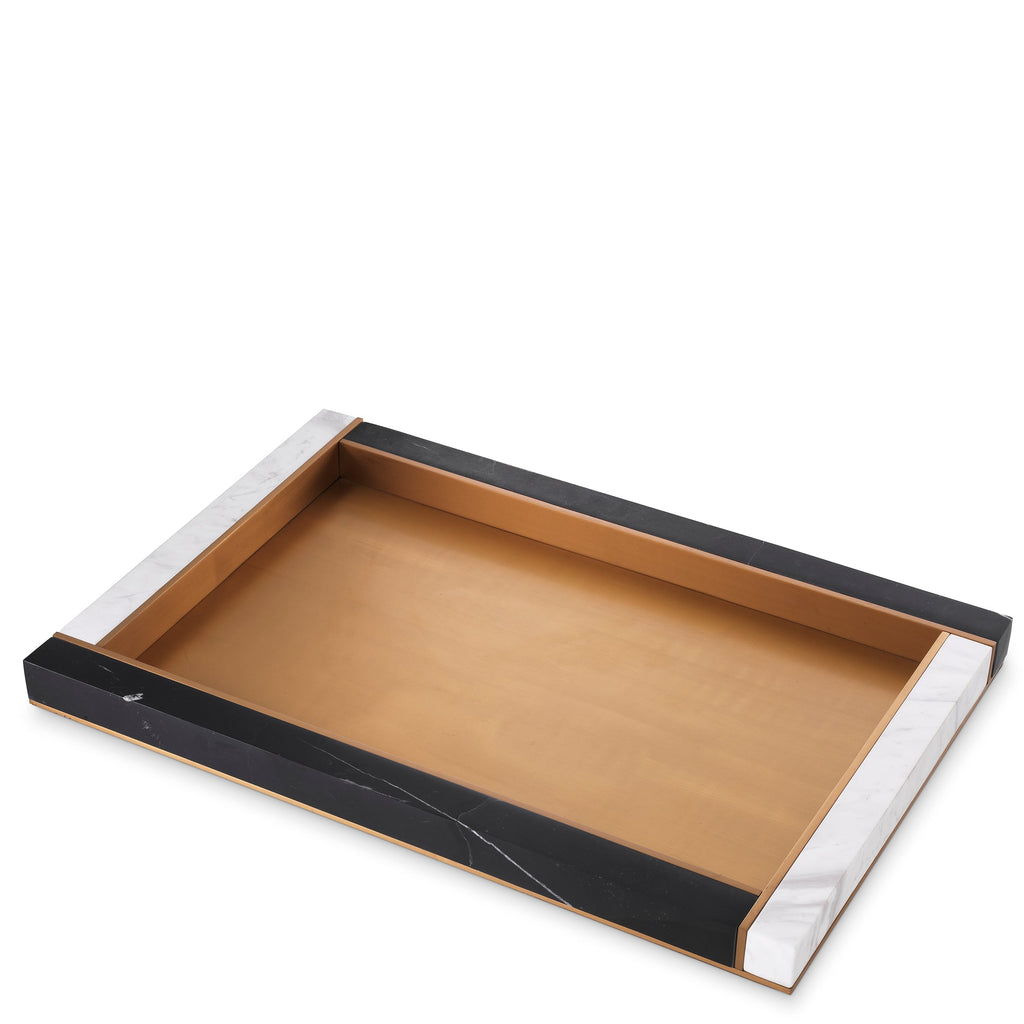 Tray Farrell L Antique Brass Finish