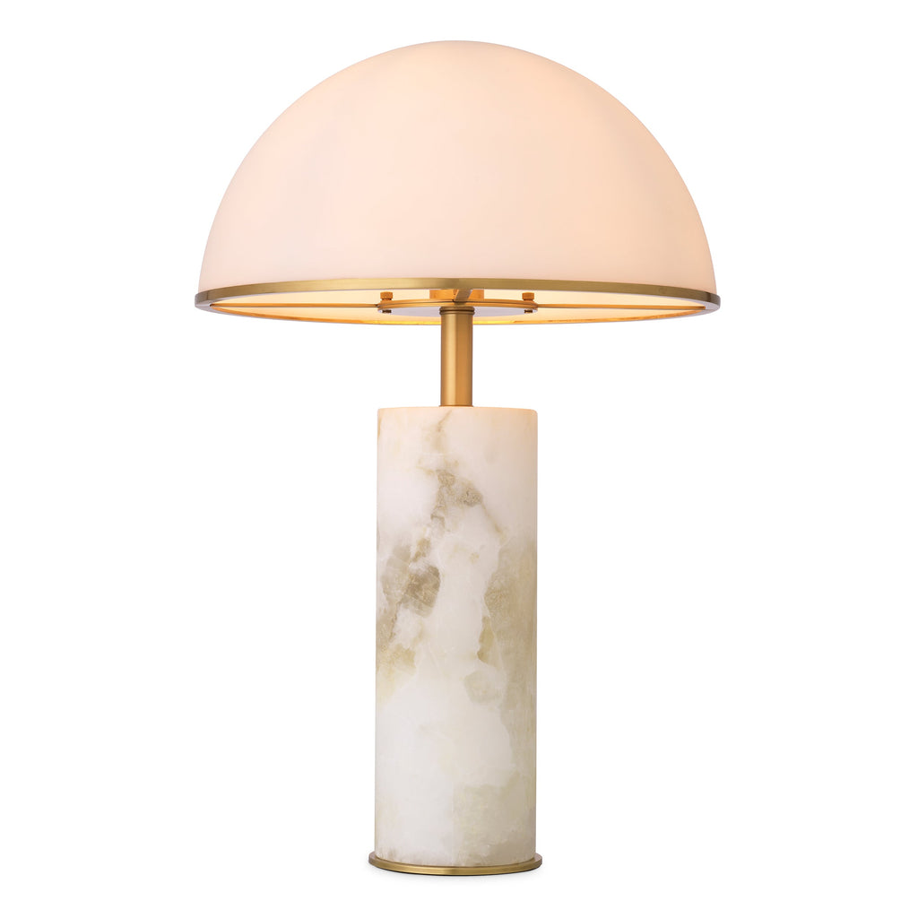 Table Lamp Vaneta Antique Brass Finish Alabaster UL