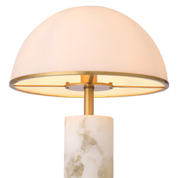 Table Lamp Vaneta Antique Brass Finish Alabaster UL