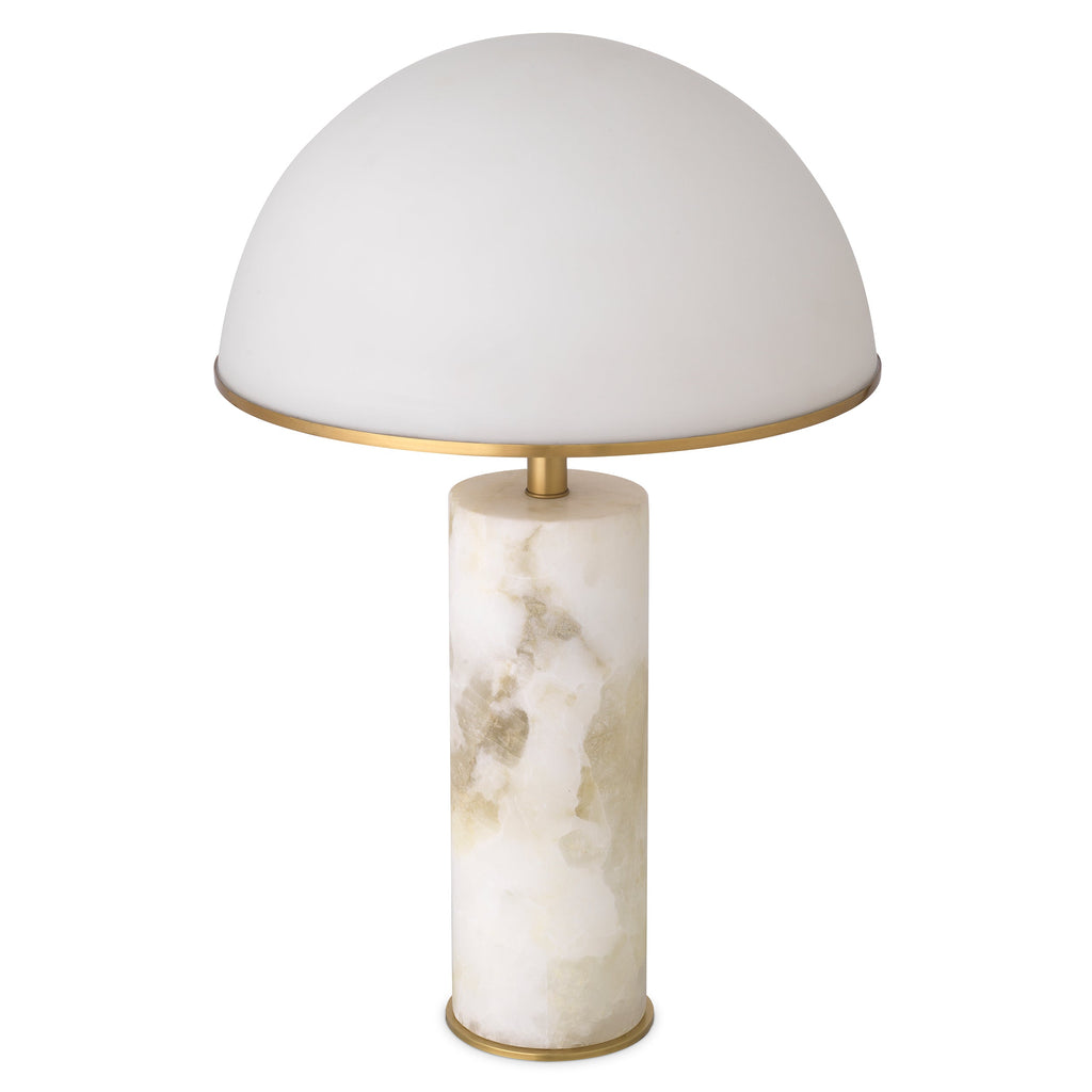 Table Lamp Vaneta Antique Brass Finish Alabaster UL