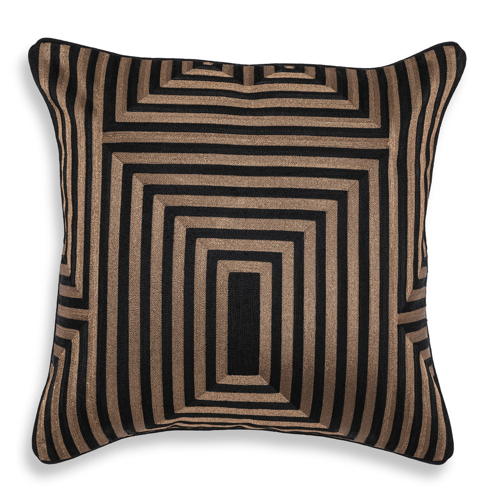 Cushion Spray Square Black Gold