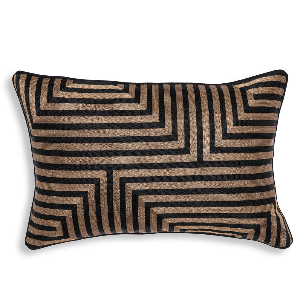 Cushion Spray Rectangular Black Gold