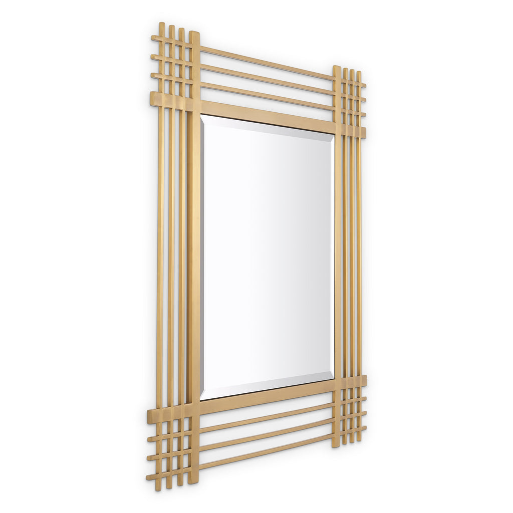 Mirror Pierce Square Brushed Brass Finish