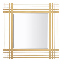 Mirror Pierce Square Brushed Brass Finish