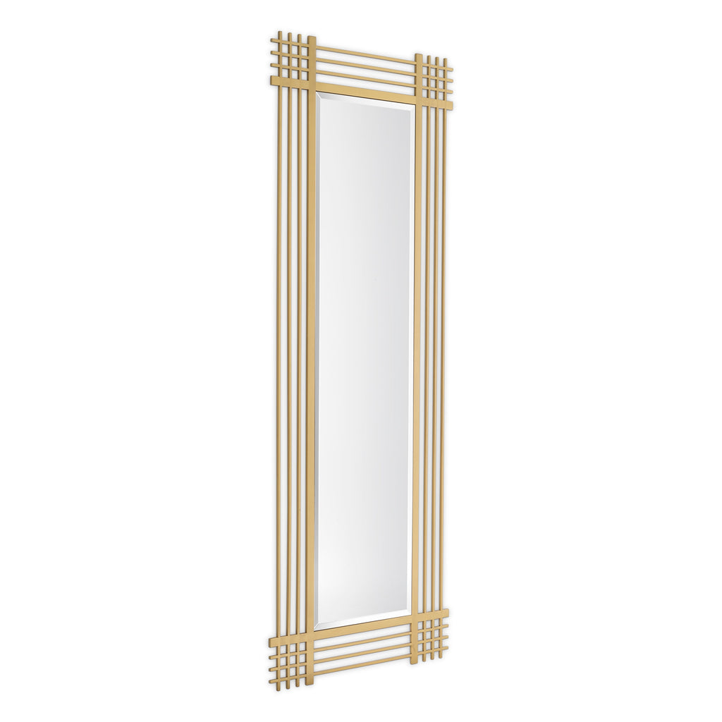 Mirror Pierce Rectangular Brushed Brass Finish