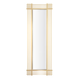 Mirror Pierce Rectangular Brushed Brass Finish