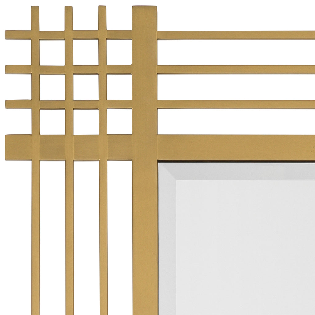 Mirror Pierce Rectangular Brushed Brass Finish