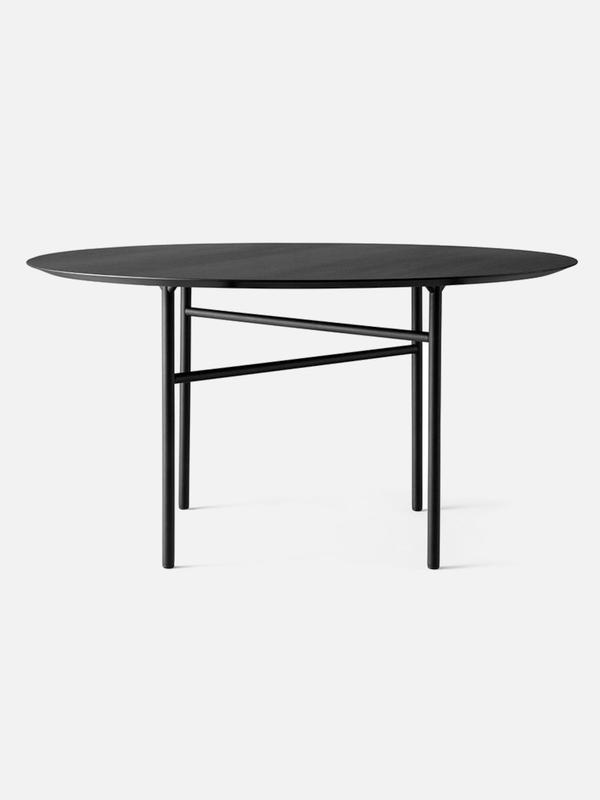 Snaregade Dining Table, Round 54 in, Black/Black Veneer
