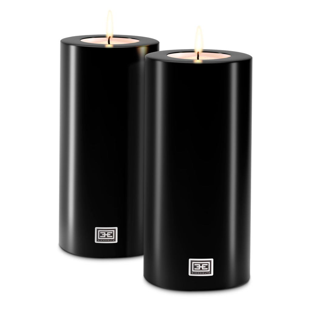 Artificial Candle 12 X H. 25 CM Black Set of 2