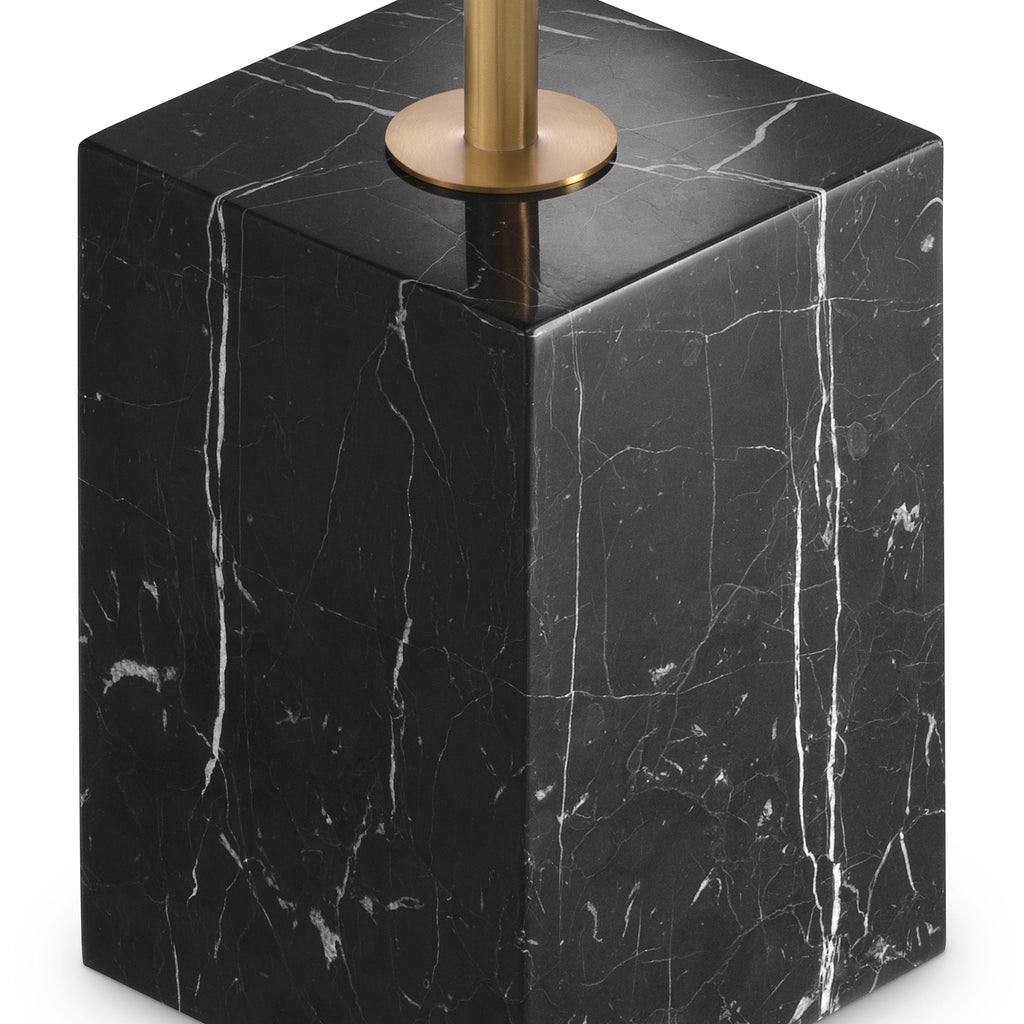 Side Table Cole Brushed Brass Finish Black Marble