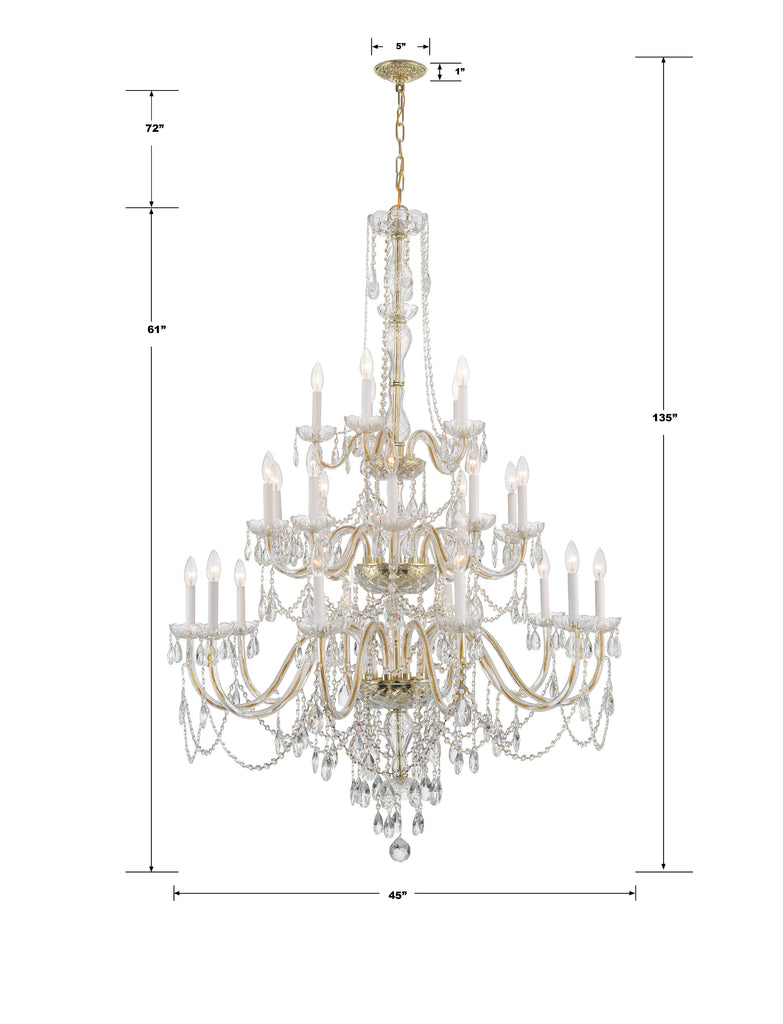 Traditional Crystal 25 Light Chandelier