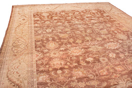 Sultanabad Style Beige Brown Mahal Wool Rug - 11562