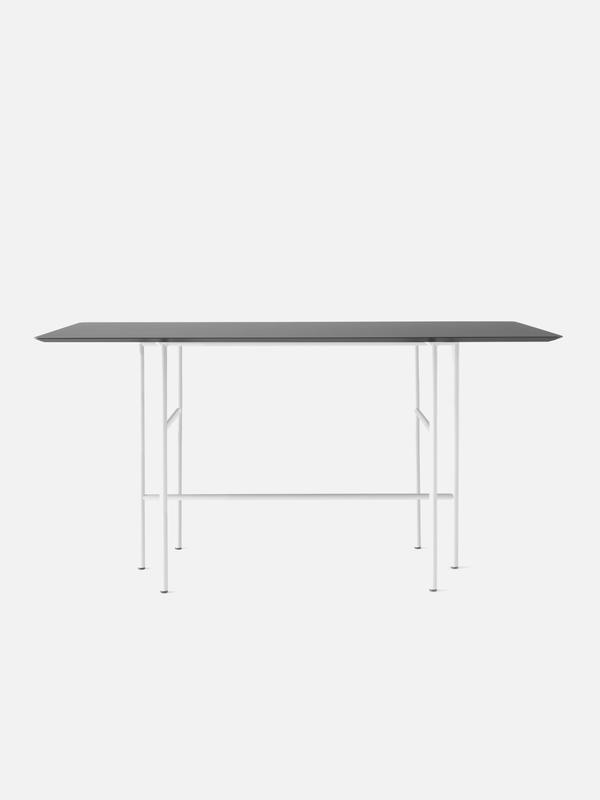 Snaregade Bar Table, Rectangular, Light Grey/Charcoal Linoleum