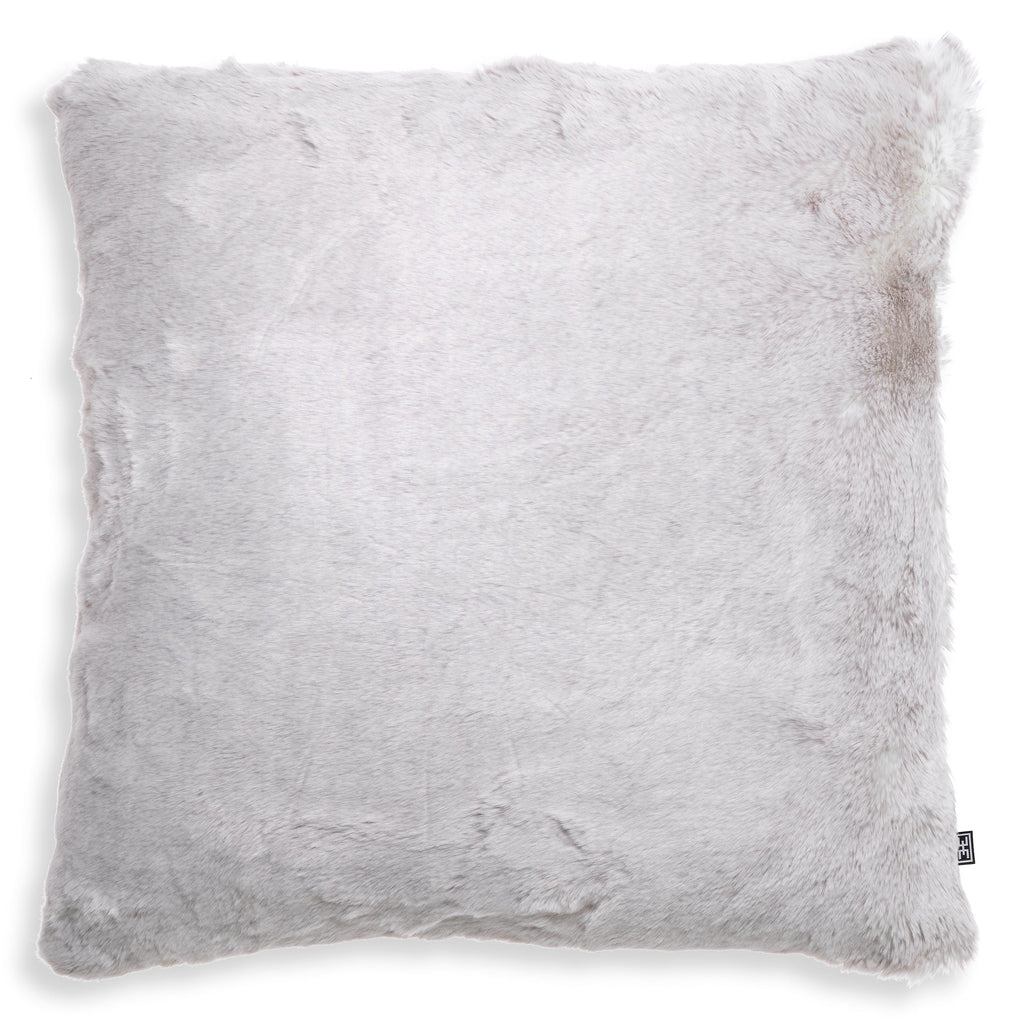 Scatter Cushion Alaska Faux Fur Light Grey Square