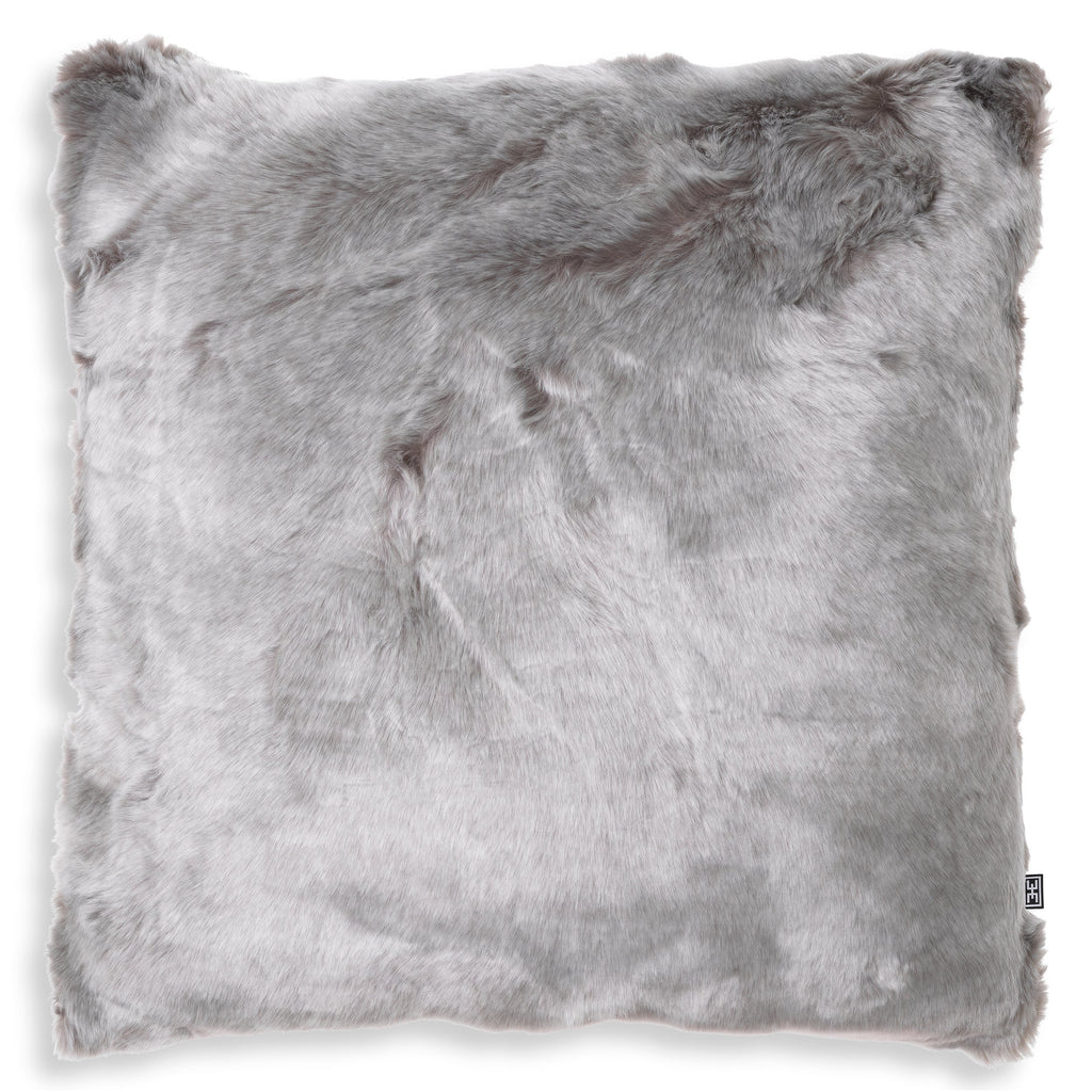 Scatter Cushion Alaska Faux Fur Grey Square