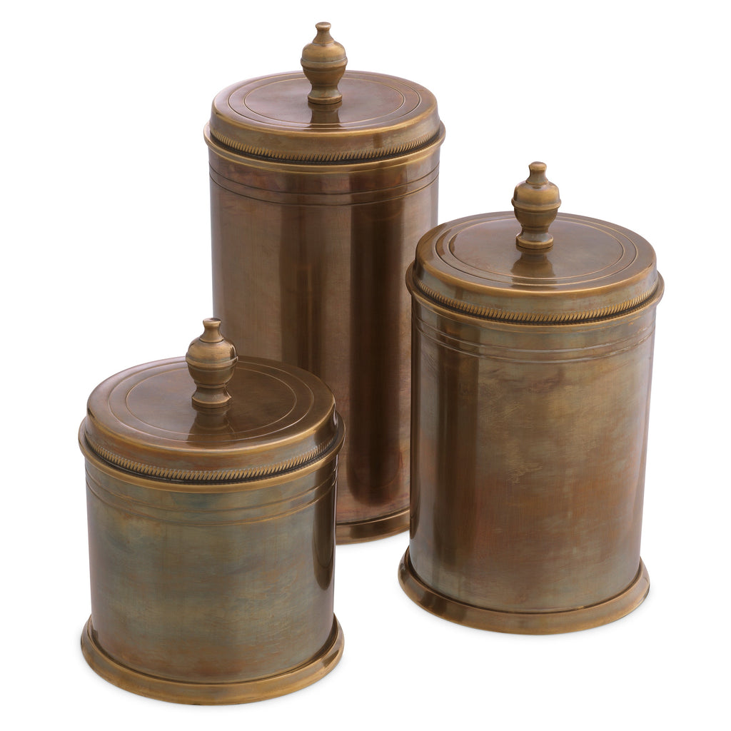 Box Gaston Vintage Brass Finish Set of 3