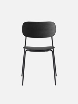 Co Chair, Dining, No Armrest - Chrome Frame, Black Oak Seat