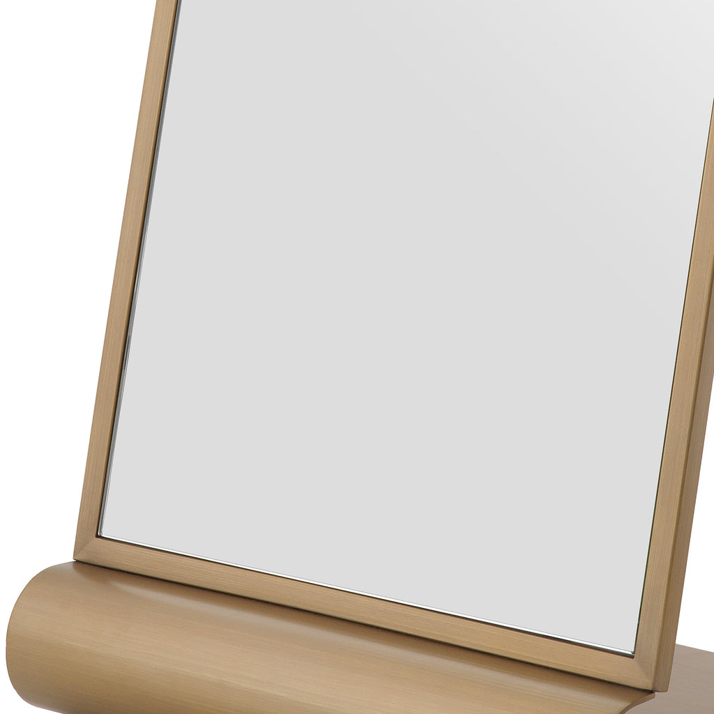 Floor Mirror Panorama Brushed Brass Finish