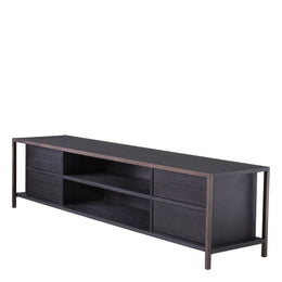 Tv Cabinet Wilmot Charcoal Grey Oak Medium Bronze Finish