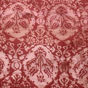 Custom Geometric Floral Red Wool And Silk Rug - Medici - 11620