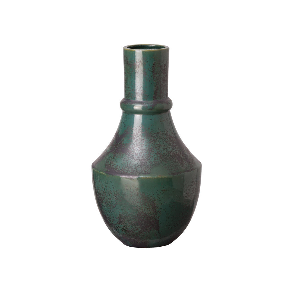 Bella Long Neck Vase, Graphite Green 9.5x16"H