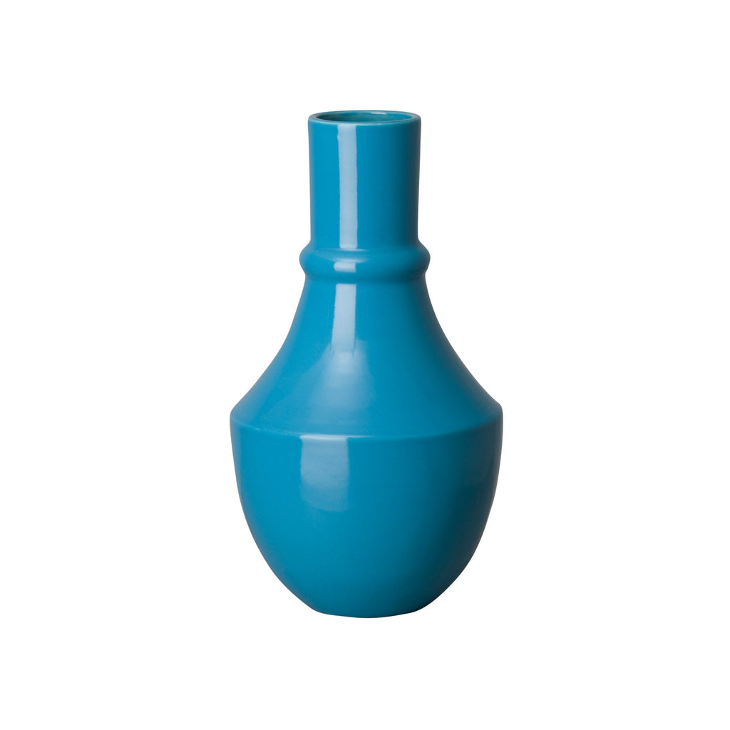 Bella Long Neck Vase, Turquoise 9.5x16"H