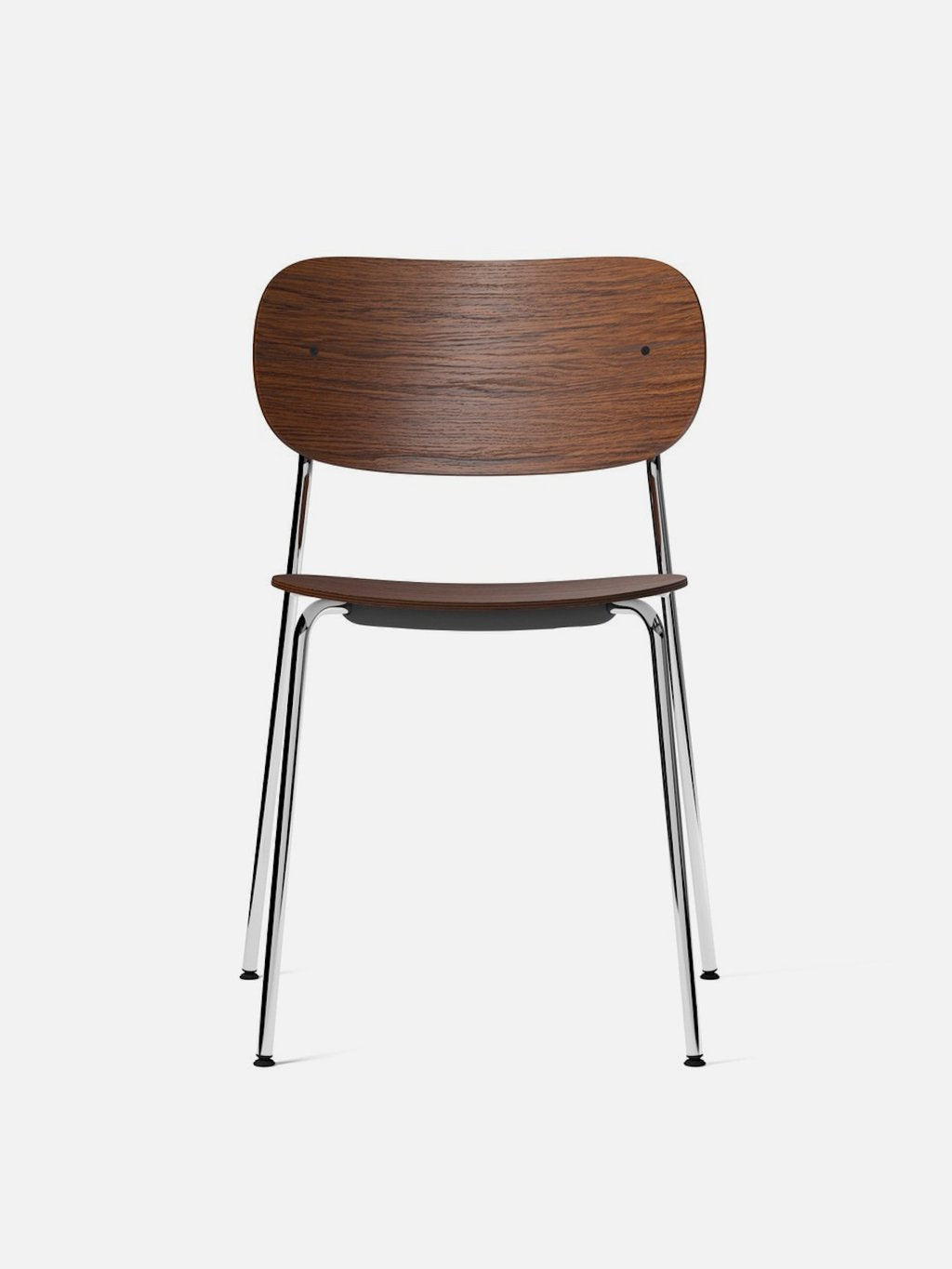 Co Chair, Dining, No Armrest - Chrome Frame, Dark Oak Seat